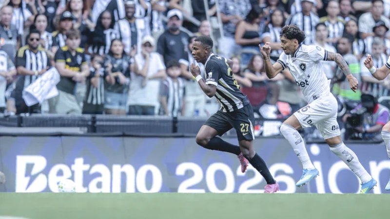 Atlético Mineiro domina, mas Botafogo arranca empate nos minutos finais na Arena MRV