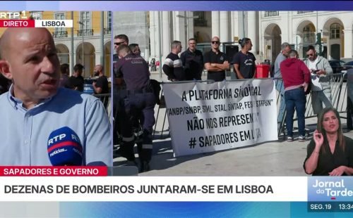 Dezenas de bombeiros sapadores protestam em lisboa contra postura do governo
