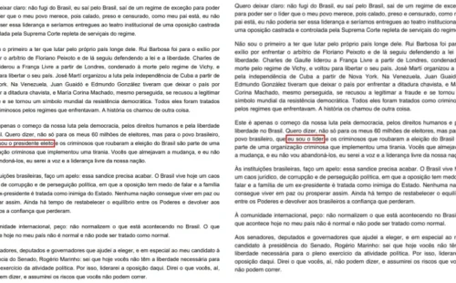 Flávio Bolsonaro altera carta e troca termo presidente eleito por líder